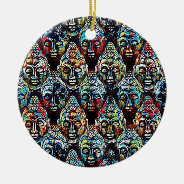 Zen Buddha Ceramic Ornament (Front)