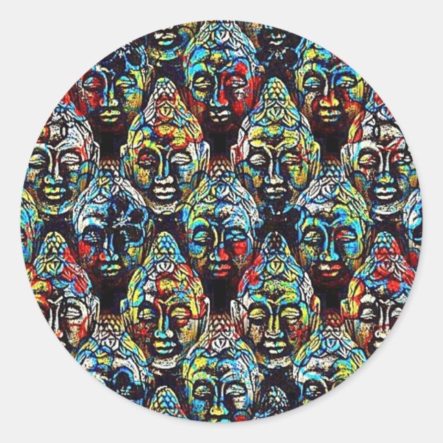 Zen Buddha Classic Round Sticker (Front)