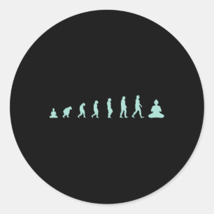 Zen Buddha Evolution - Meditation Mindfulness Yoga Classic Round Sticker