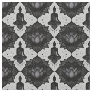 Zen Buddha Lotus Fabric