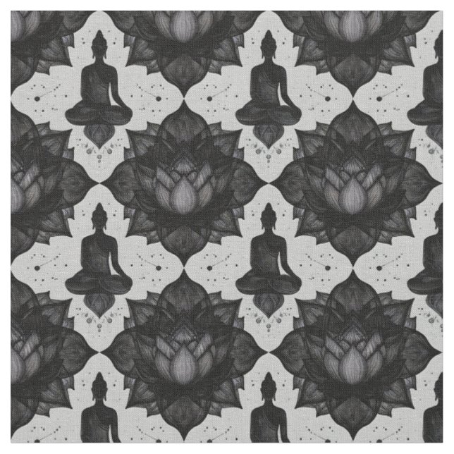 Zen Buddha Lotus Fabric (Close Up)