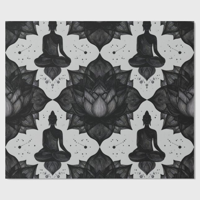 Zen Buddha Lotus Wrapping Paper (Flat)