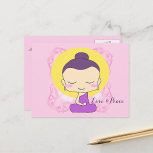 Zen Buddha "Love and Peace" Postcard