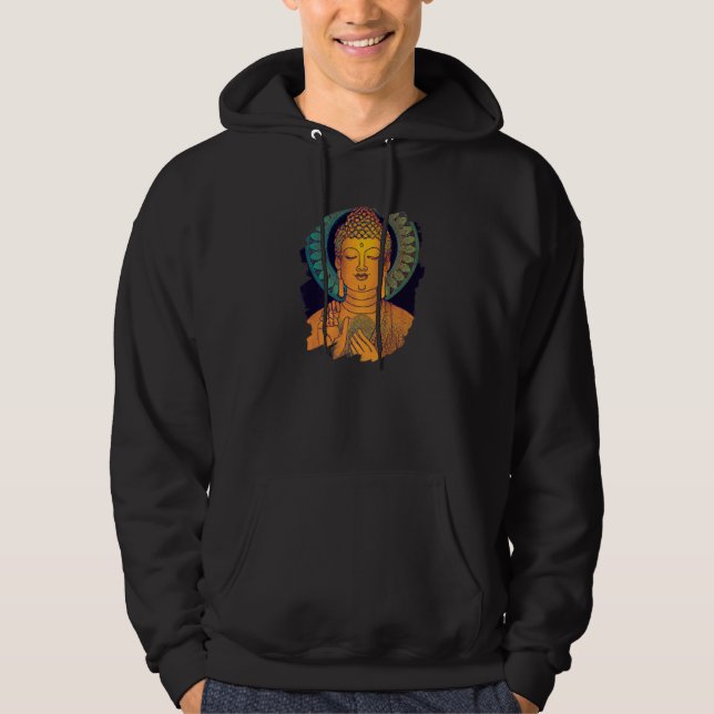 Zen Buddha Mandala Spiritual Asian Style Meditatio Hoodie (Front)