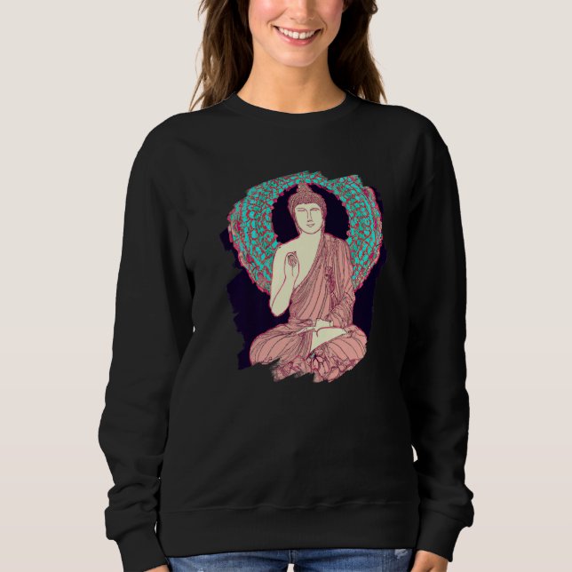 Zen Buddha Mandala Spiritual Asian Style Meditatio Sweatshirt (Front)