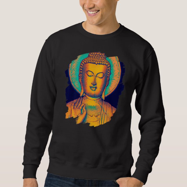 Zen Buddha Mandala Spiritual Asian Style Meditatio Sweatshirt (Front)