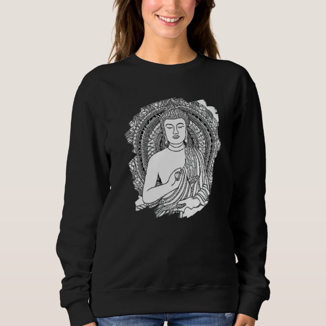 Zen Buddha Mandala Spiritual Asian Style Meditatio Sweatshirt (Front)