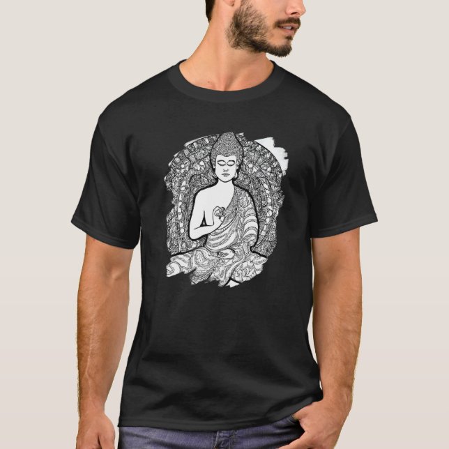 Zen Buddha Mandala Spiritual Asian Style Meditatio T-Shirt (Front)