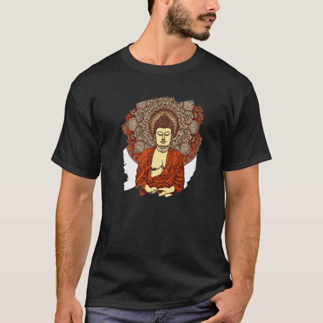 Zen Buddha Mandala Spiritual Asian Style Meditatio T-Shirt (Front)