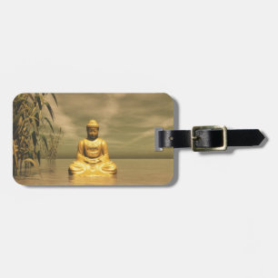 Zen buddha meditating luggage tag