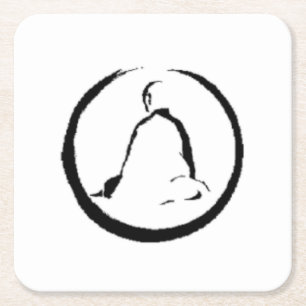 Zen Buddha Meditating Paper Coaster