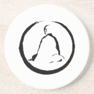 Zen Buddha Meditating Sandstone Coaster