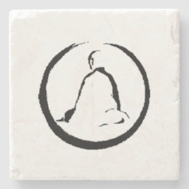 Zen Buddha Meditating stone Coaster (Front)