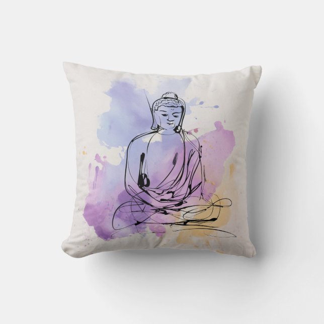 Zen Buddha Meditation Pillow – Peaceful Minimalist (Front)