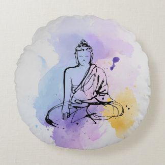 Zen Buddha Round Throw Pillow