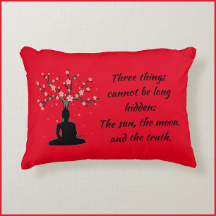 Zen Buddha Truth Proverb Quote Decorative Cushion
