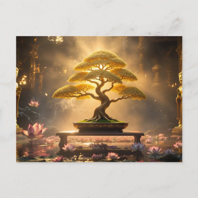 ZEN BUDDHISM - BONSAI TREE - POSTCARD (Front)
