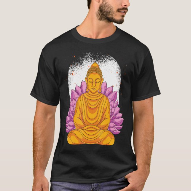 Zen Buddhism Buddhist Meditation Lotus Flower Blos T-Shirt (Front)