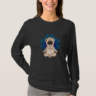 Zen Buddhism Meditation Dog  Women Yoga Pug T-Shirt