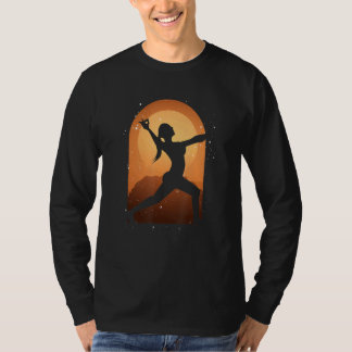 Zen Buddhism Yogi Mediation Women Namaste Sunset Y T-Shirt
