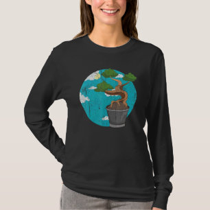 Zen Buddhist Bonsai Aesthetic Japan Clouds Bonsai T-Shirt