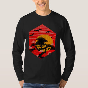 Zen Buddhist Gardening Japanese Aesthetic Sunset B T-Shirt