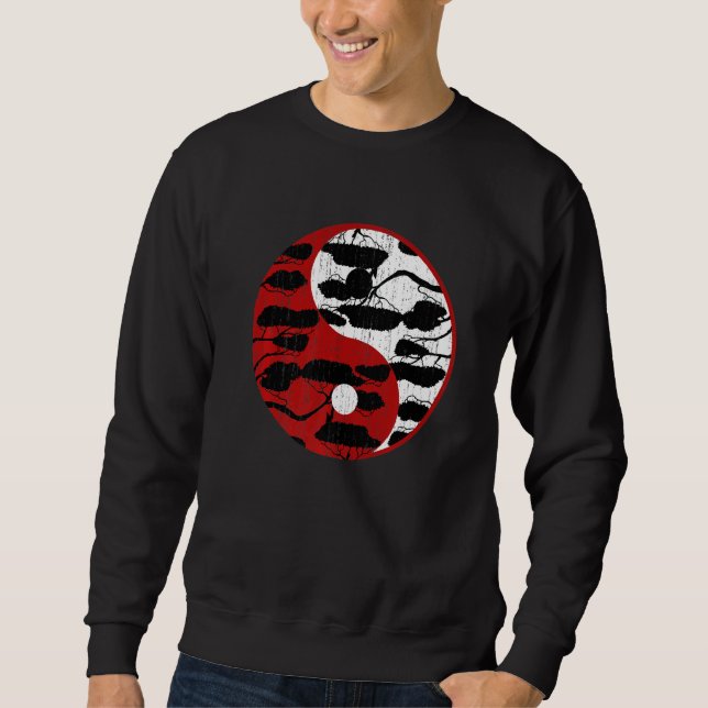 Zen Buddhist Japanese Culture Yin Yang Gardener Bo Sweatshirt (Front)