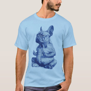 Zen Bulldog in Meditation Pose Art T-Shirt