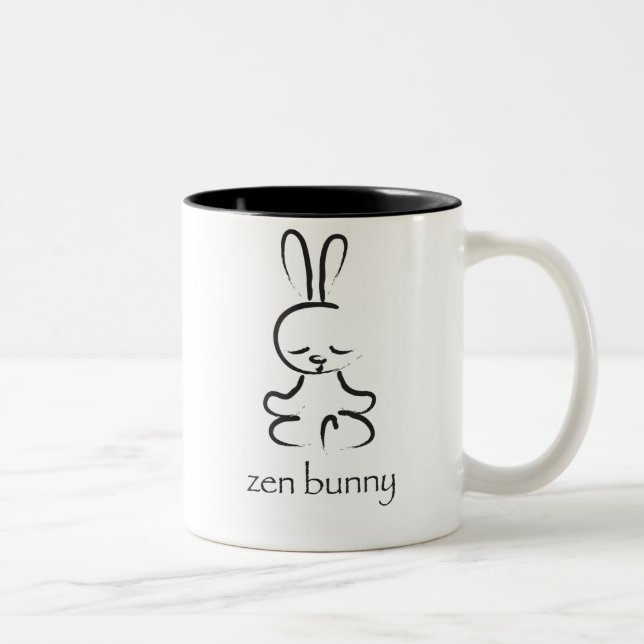 Zen Bunny Two-Tone Coffee Mug (Right)
