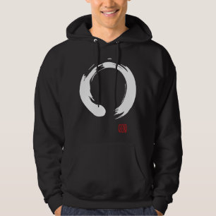 Zen Calligraphy Buddhist Enso Circle Hoodie