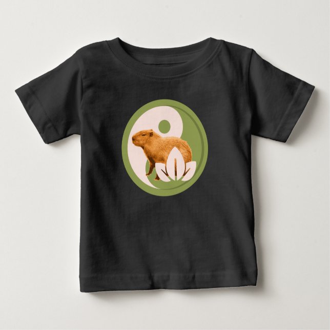 Zen Capybara Yin Yang Baby T-Shirt (Front)