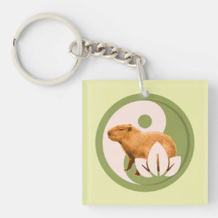 Zen Capybara Yin Yang Key Ring