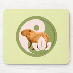 Zen Capybara Yin Yang Mouse Pad