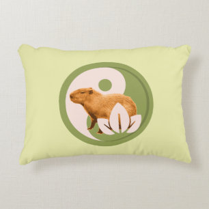 Zen Capybara Yin Yang Peaceful Nature Art Decorative Cushion