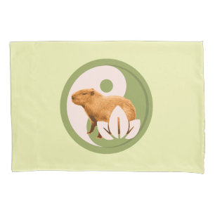 Zen Capybara Yin Yang Peaceful Nature Art Pillowcase