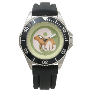 Zen Capybara Yin Yang Peaceful Nature Art Watch