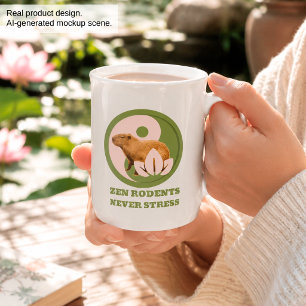 Zen Capybara Yin Yang Peaceful Nature Bone China Mug