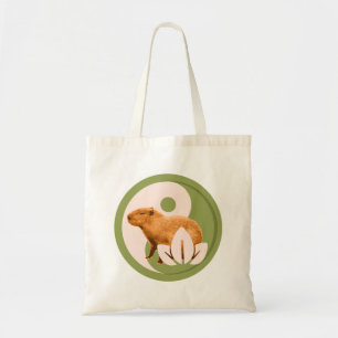 Zen Capybara Yin Yang Peaceful Nature Tote Bag