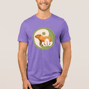 Zen Capybara Yin Yang Peaceful Nature Tri-Blend Shirt