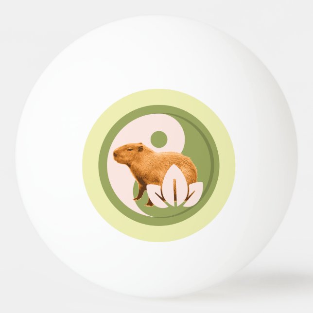 Zen Capybara Yin Yang Ping Pong Ball (Front)