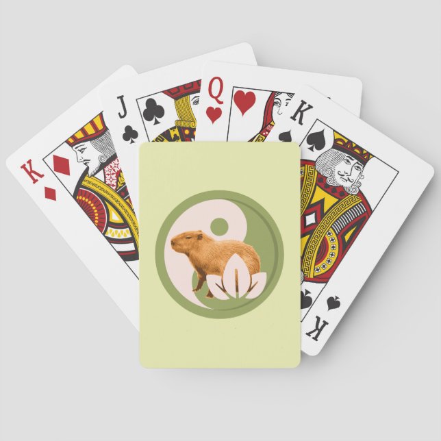 Zen Capybara Yin Yang Playing Cards (Back)