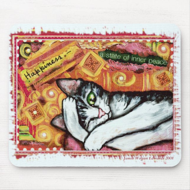 Zen Cat Art Mousepad (Front)