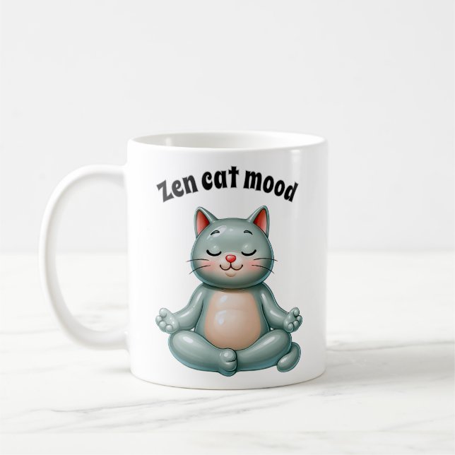 Zen Cat Vibes Coffee Mug (Left)