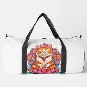 Zen Cat Vibes � Meditating Kitty Psychedelic Duffle Bag