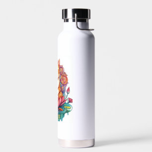 Zen Cat Vibes � Meditating Kitty Psychedelic Water Bottle