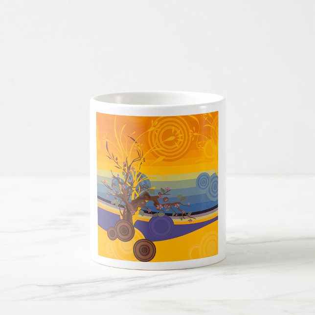 Zen Cherry Blossom Tree Abstract Sunset Art Coffee Mug (Creator Uploaded)