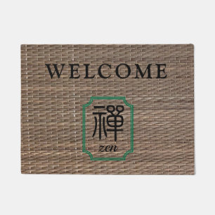 Zen Chinese calligraphy on tatami personalised Doormat