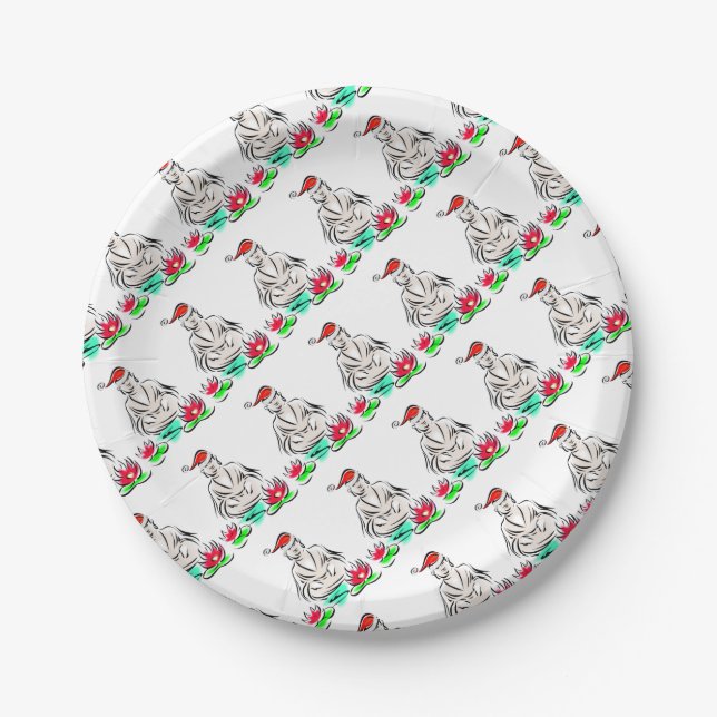 Zen Christmas Designs Paper Plate (Front)