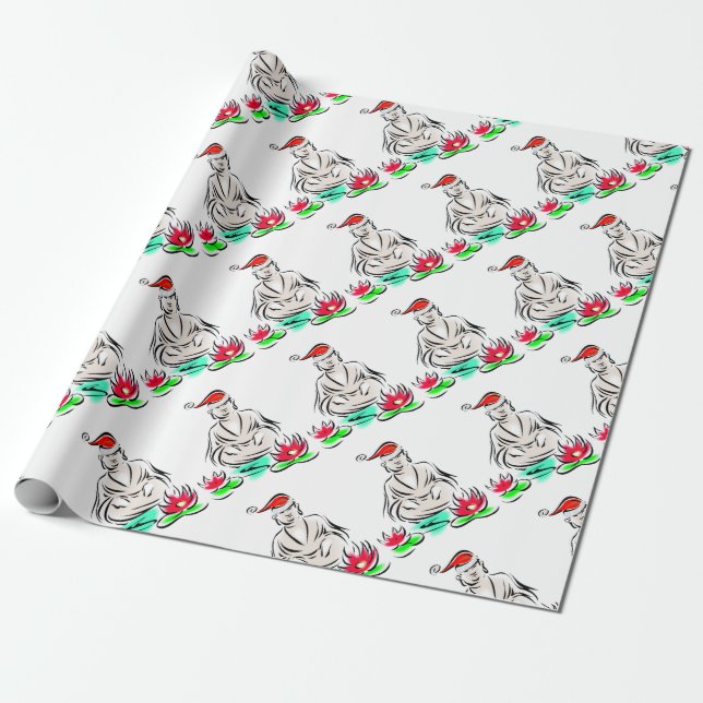 Zen Christmas Designs Wrapping Paper (Unrolled)