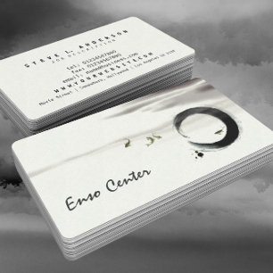 Zen Circle Enso Koi Brush Painting Art Business Card